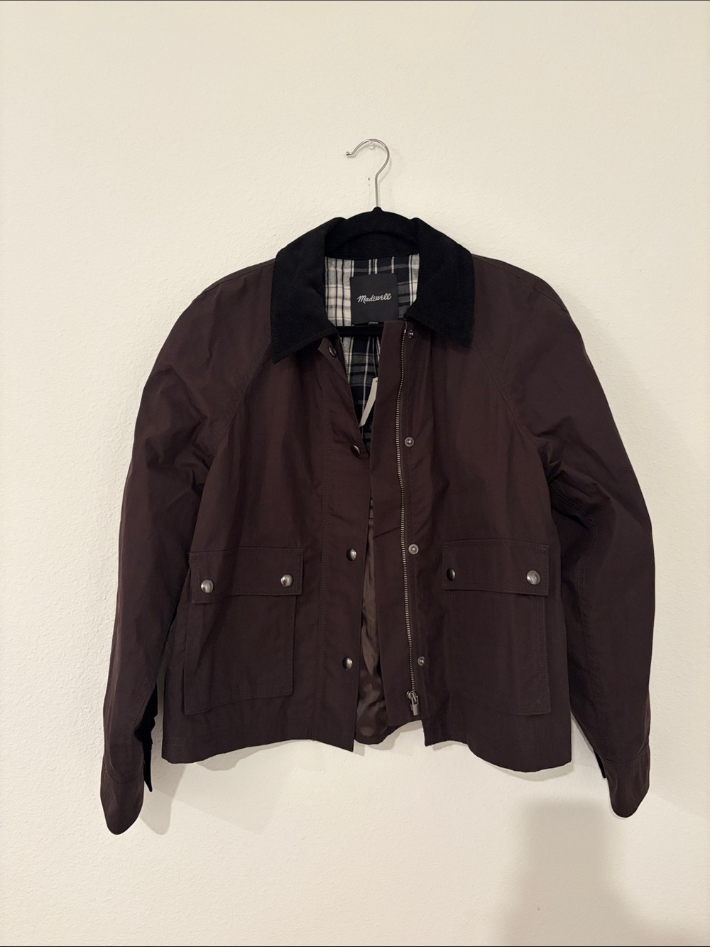Madewell Brown Utility Field Jacket with Black Cord Collar barn jacket size S